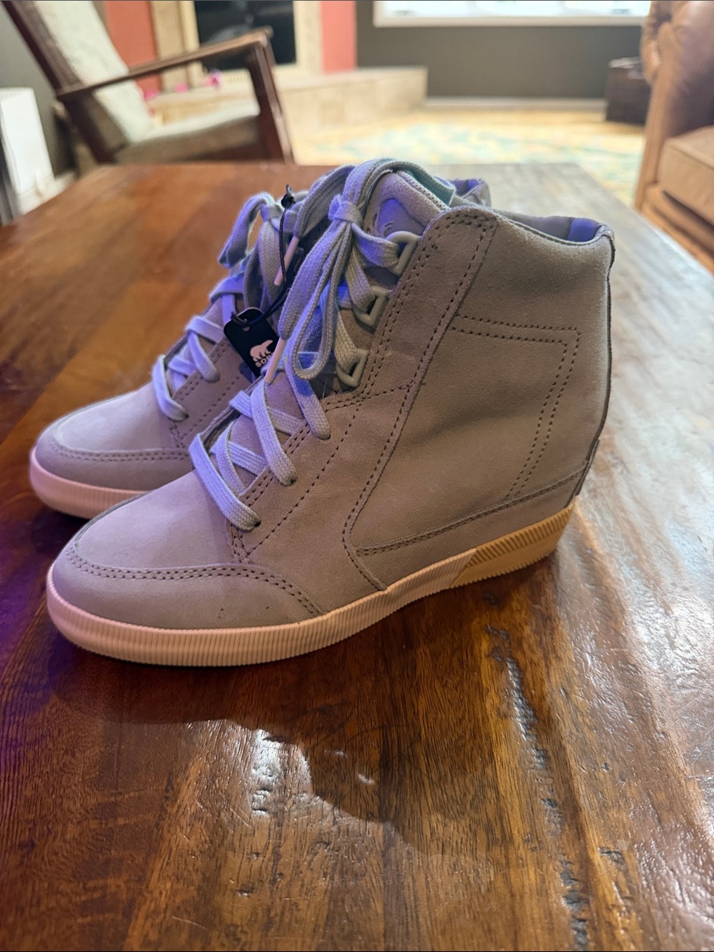 Sorel Teal Gray Wedge High-Top Sneakers. NEW WITH TAGS
